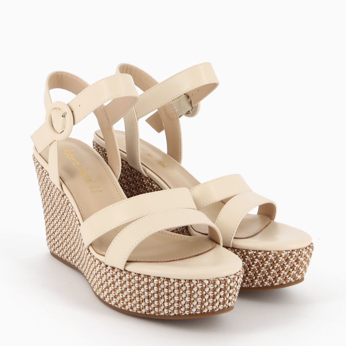 Sandalo Silvia Latte con Zeppa | Roberta Martini