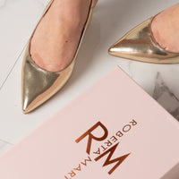 Décolleté Lisa con Cinturino Laminato Oro