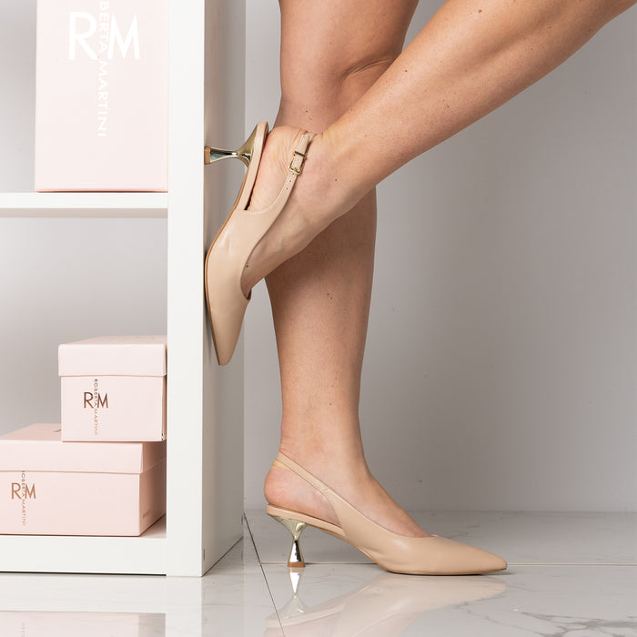 Décolleté Lisa con Cinturino Beige