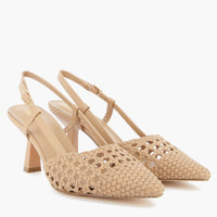 Slingback Sandra Intrecciato Beige