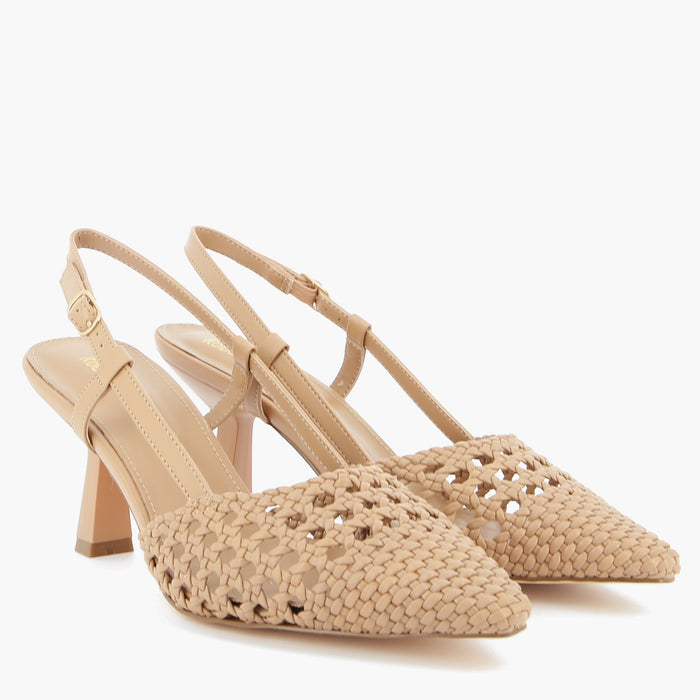 Slingback Sandra Intrecciato Beige