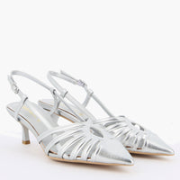 Slingback Kelly Argento con Cinturino | Roberta Martini