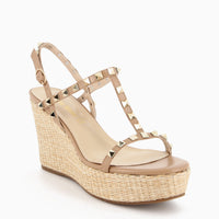 Pamela Beige Wedge Sandal