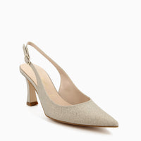 Livia Slingback Pump Platinum Glitter