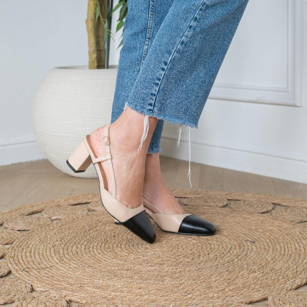 Vera Slingback Cream and Beige