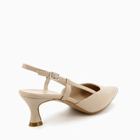 Slingback Ida Platinum Laminated Fabric