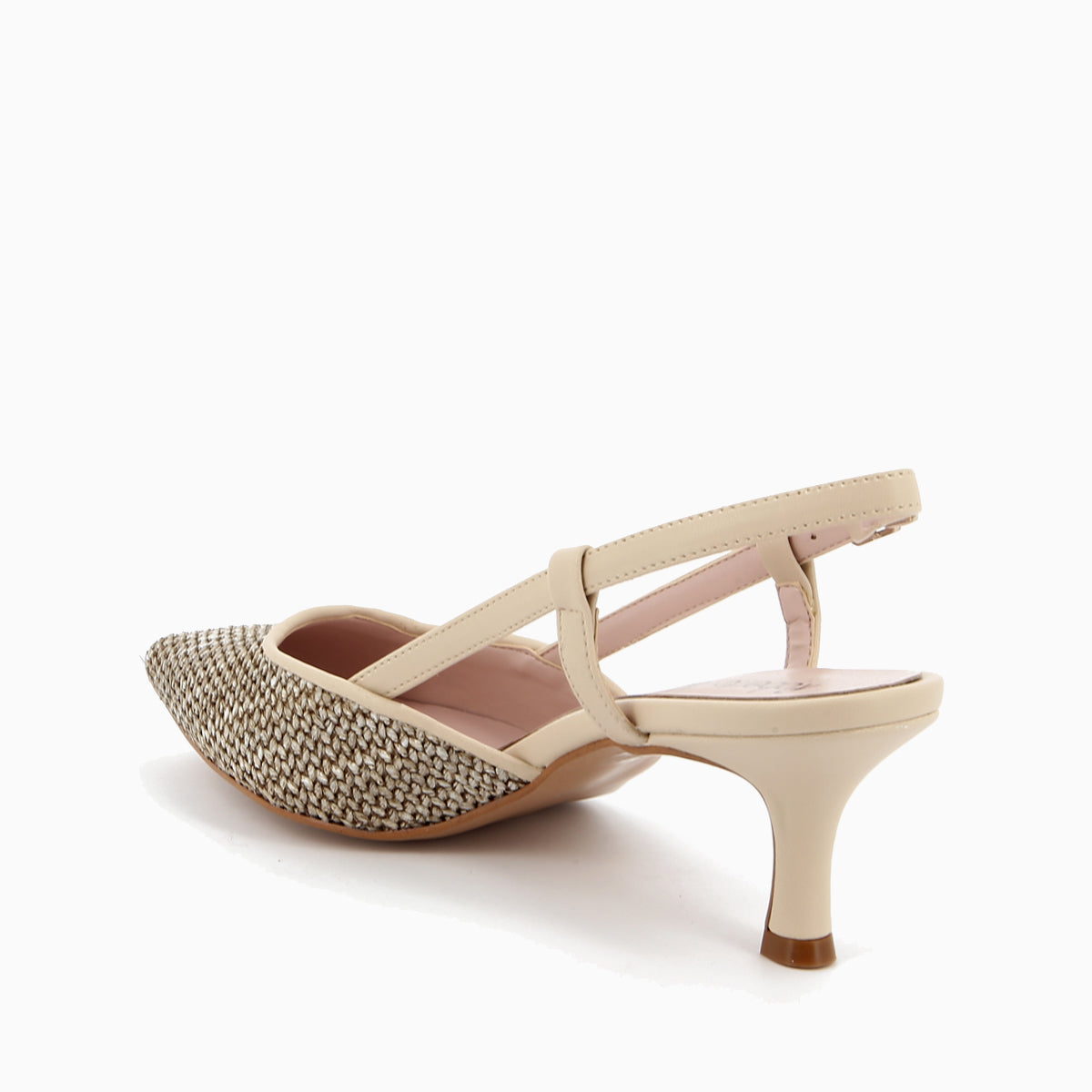 Flavia Slingback Pump Beige Raffia