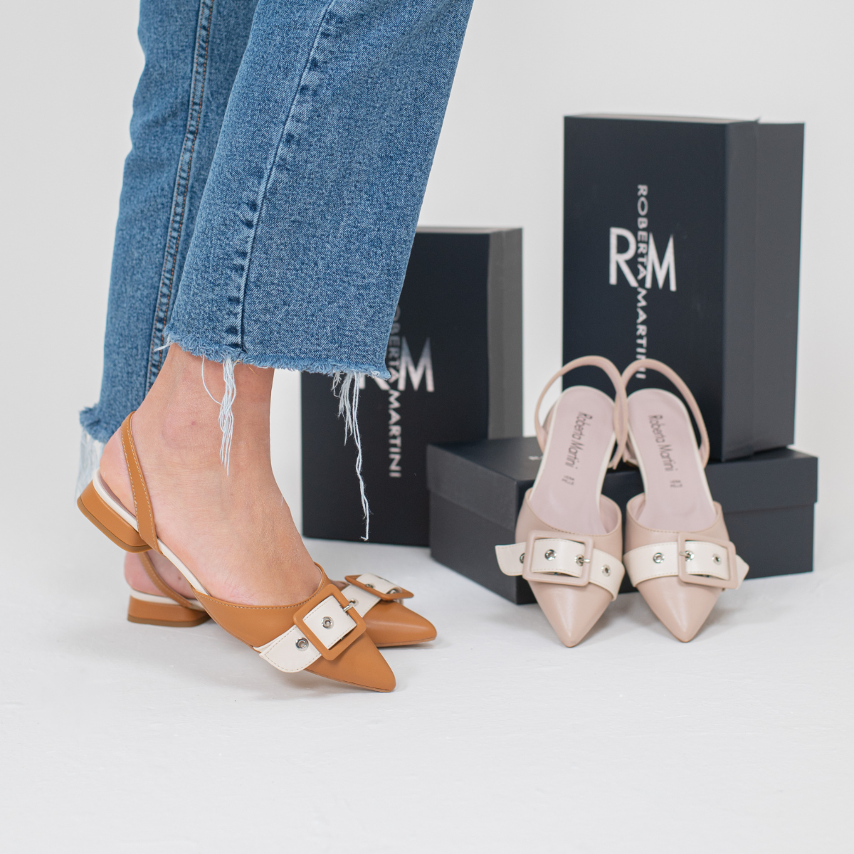 Ada Ballerina Pumps Cream - Beige