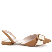 Ada Ballerina Slingback Brown Beige