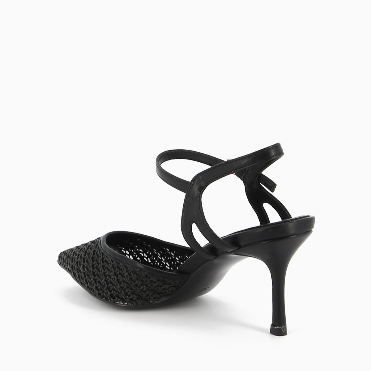 Oriana Slingback Black Woven Raffia