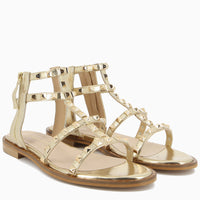 Elena Oro Sandalo con Borchie e chiusura zip Stile Gladiatore | Roberta Martini