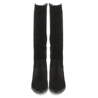 Elodie V-Oro Boot in Black Calf-Suede