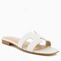 Paris White flat sandal