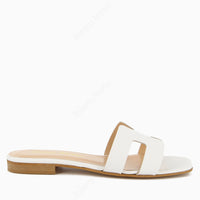 Paris White flat sandal