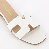 Paris White flat sandal