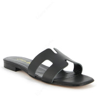 Paris Black flat sandal