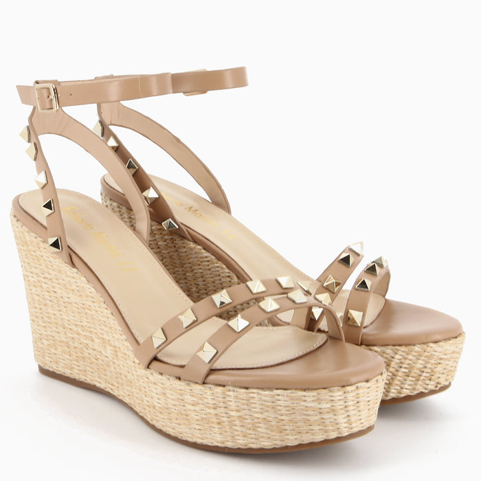 Sandalo Valeria Beige con Zeppa