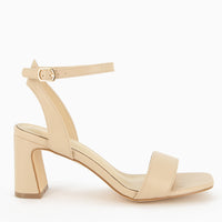 Nadia Sandal in Beige Leatherette