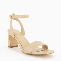 Nadia Sandal in Beige Leatherette