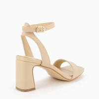 Nadia Sandal in Beige Leatherette