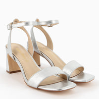 Nadia Sandal in Beige Leatherette
