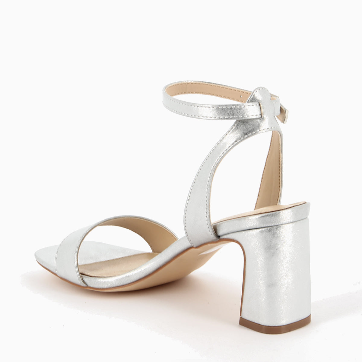 Nadia Sandal in Beige Leatherette
