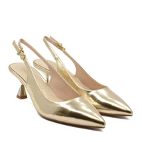 Décolleté Lisa con Cinturino Laminato Oro