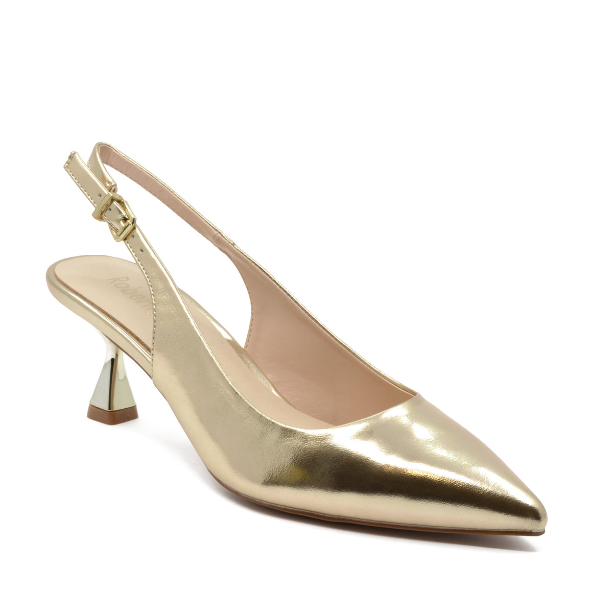 Décolleté Lisa con Cinturino Laminato Oro