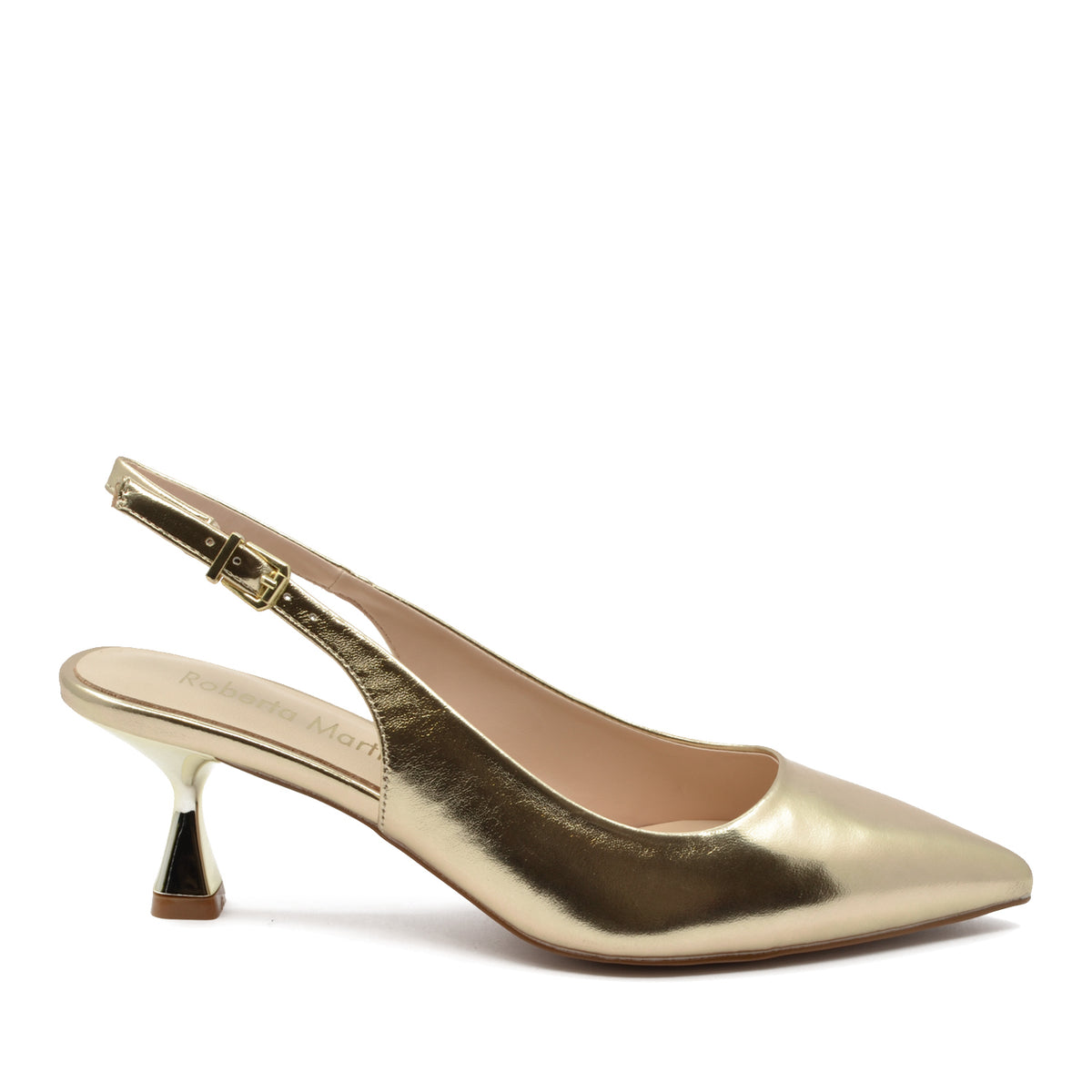 Décolleté Lisa con Cinturino Laminato Oro