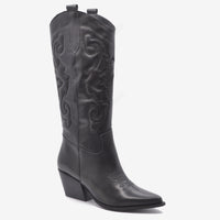Shania Black Leather Texan Boot