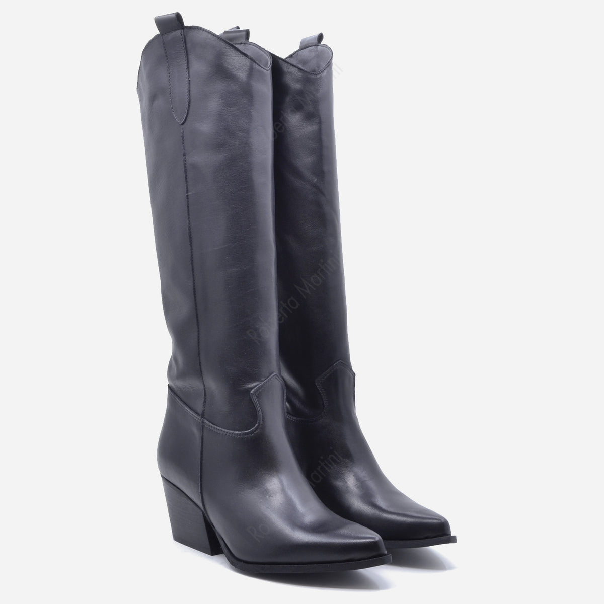 Botte Hanna en Cuir Noir