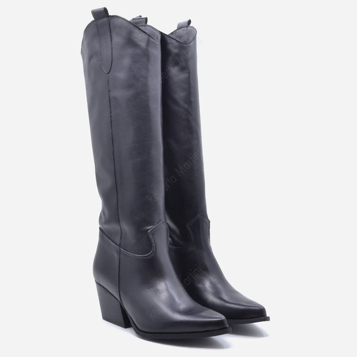 Botte Hanna en Cuir Noir