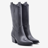 Botte Hanna en Cuir Noir