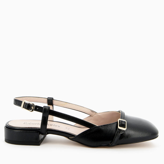 Ballerina Lara Décolleté con Cinturino Nero