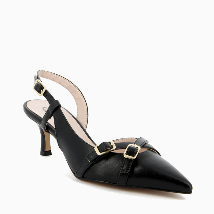 Décolleté Slingback con Cinturino Angy Nero