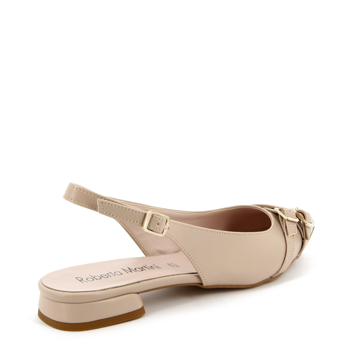 Ballerina Lea Décolleté con Cinturino Beige