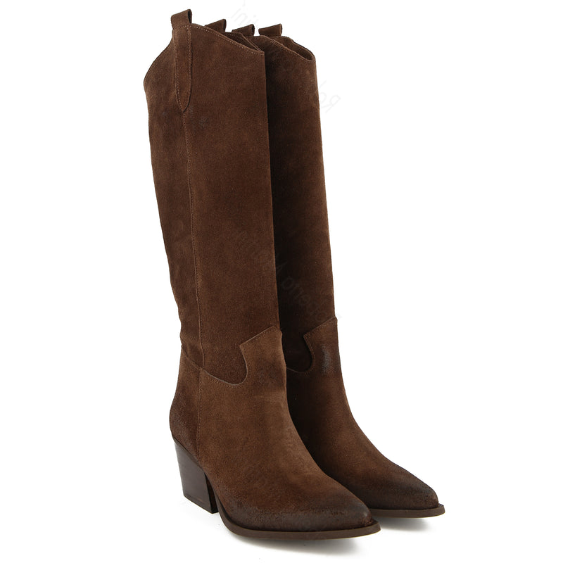 Kinsley Leather Texan Boot Black