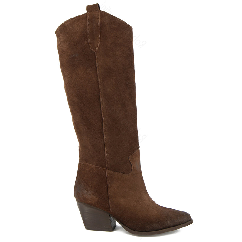 Kinsley Leather Texan Boot Black