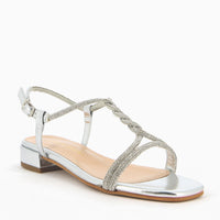Maddy Argento Sandalo con Cinturini Strass