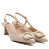 Décolleté Slingback Flavia con Cinturino Beige