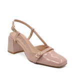 Décolleté Slingback Jane con Cinturino Beige