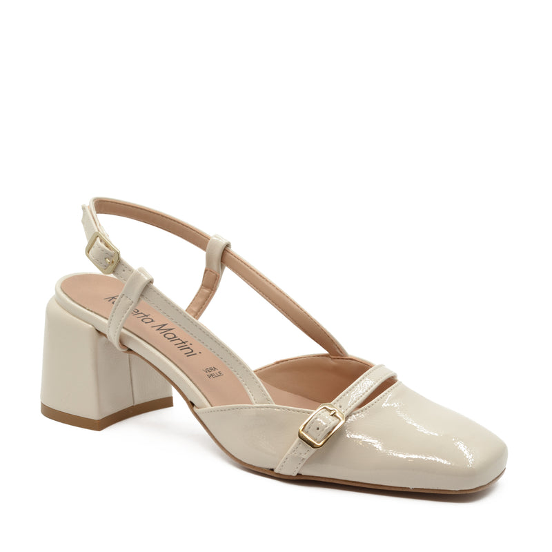 Décolleté Slingback Jane con Cinturino Burro