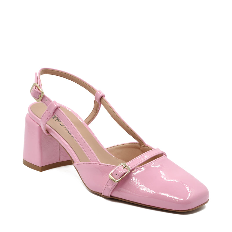 Décolleté Slingback Jane con Cinturino Rosa