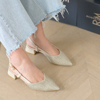 Francy Ballerina Slingback con Cinturino Rafia