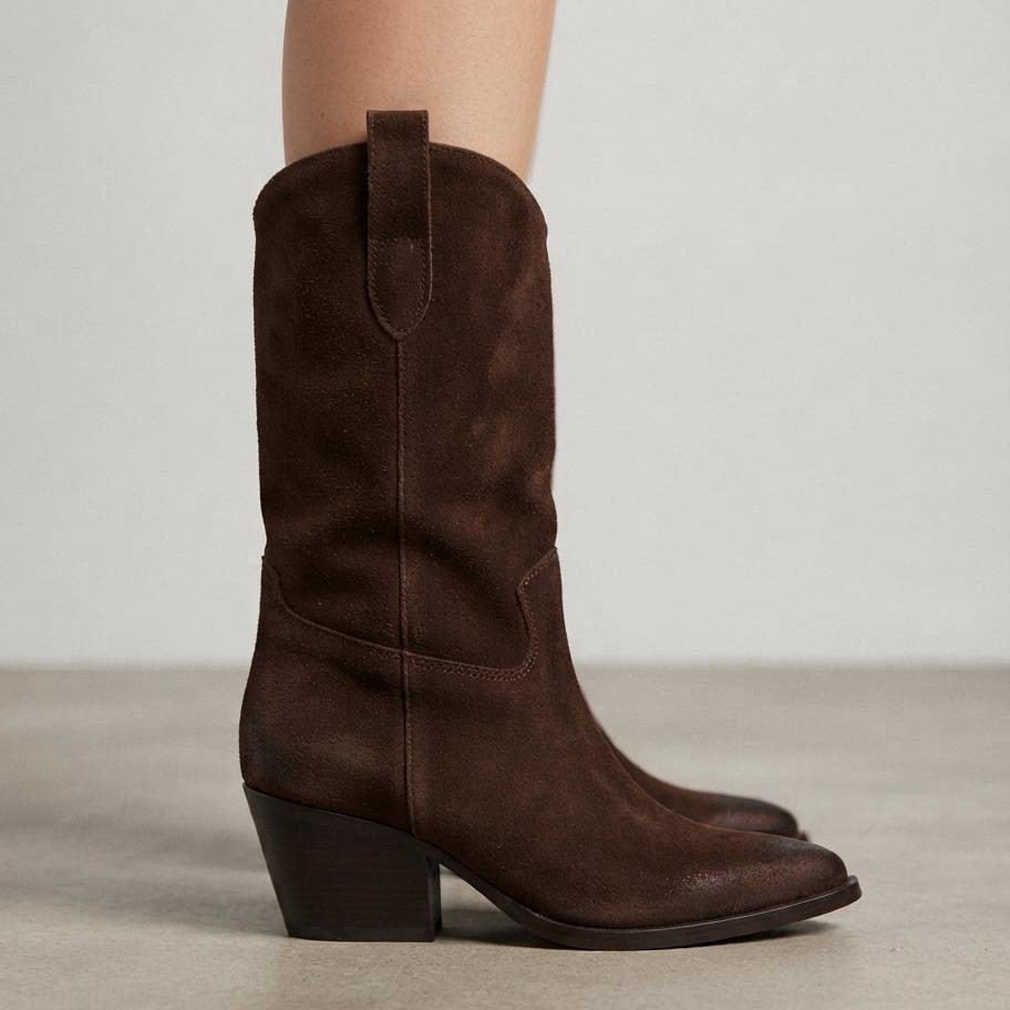 Botte Hanna en Cuir Noir