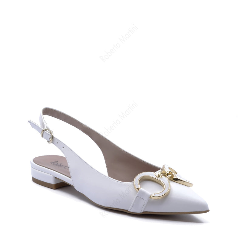 Ballerine Décolleté Ludo avec Sangle Beige