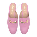 Mules en cuir nappa rose Flora