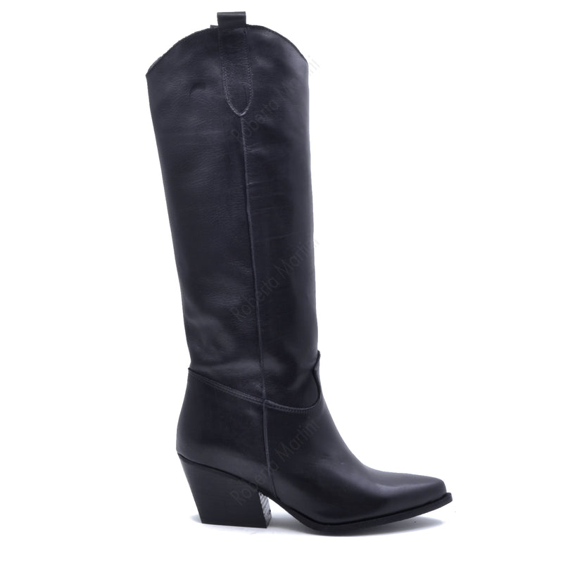 Botte Hanna en Cuir Noir