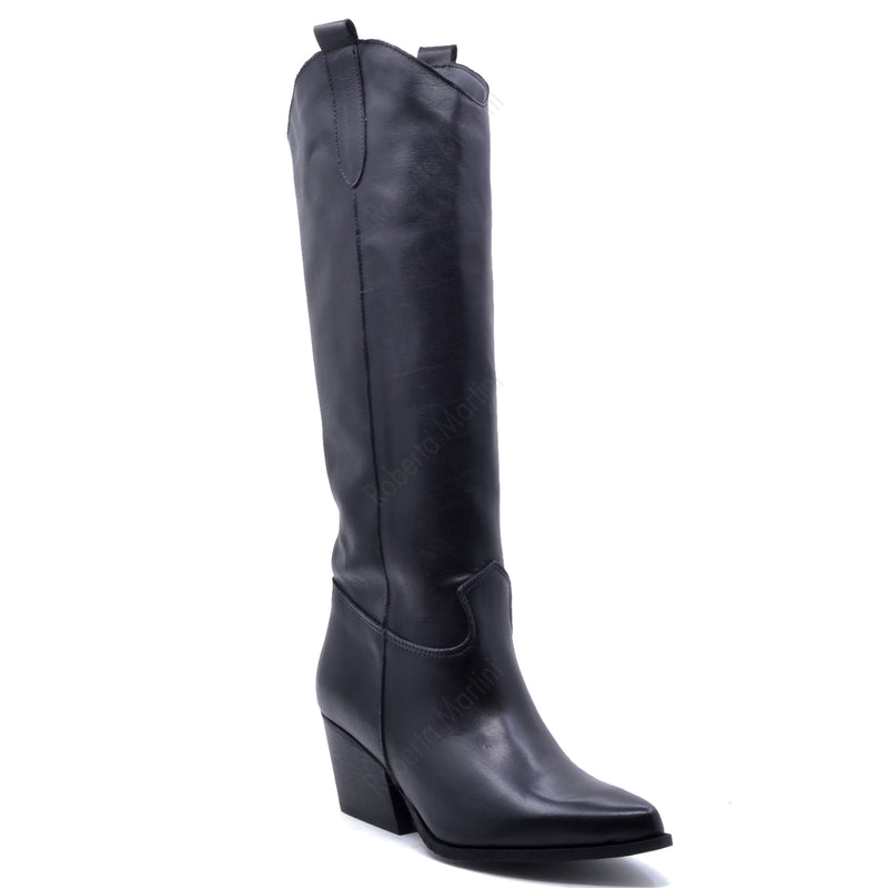 Botte Hanna en Cuir Noir